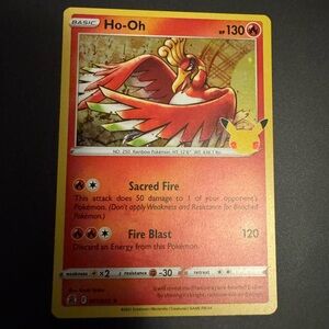 Pokemon Ho-Oh Red and Yellow Holographic Card